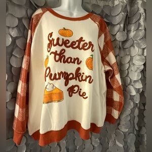 Sweeter Than Pumpkin Pie Sweater - Cream and Orange
